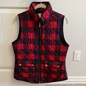 Red and Black buffalo check quilted vest